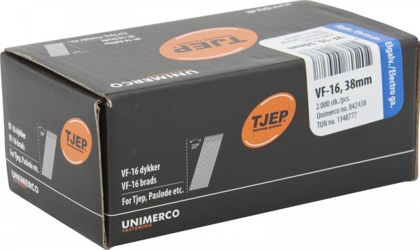 TJEP VF16 38mm Brads, verzinkt Box 2.000 Stück, Brads und Stifte, 842438
