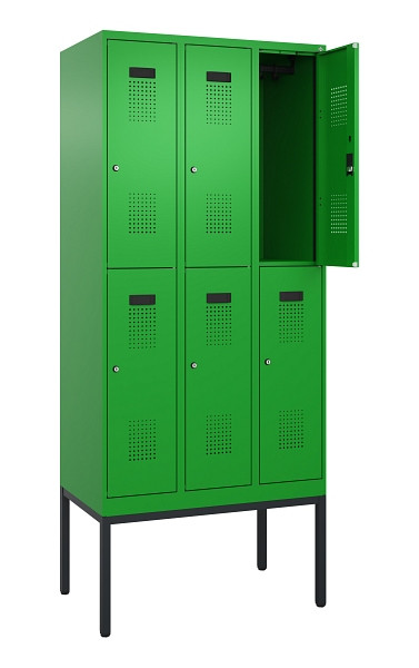 C+P Doppelstock-Spind Evolo PLUS, Gestell, 6 Fächer, 2120x900x500mm, 6037/6037, Zylinderschloss, 0493307-30 S10053