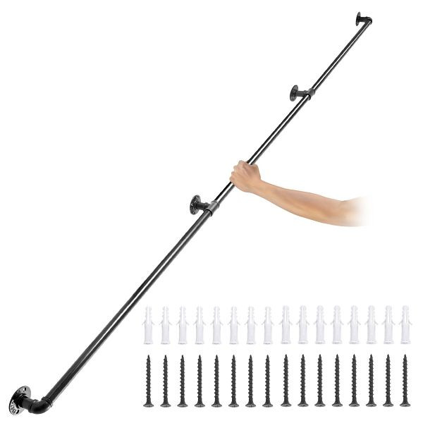 VEVOR Retro Wasserrohr Handlauf 3 Stück, 270 cm, 200 kg Tragfähigkeit, TZBGSLTFSGYG9VDEUV0