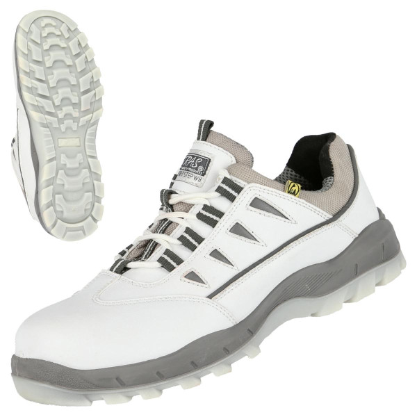 NITRAS SPORT STEP WH, S3 Sicherheitshalbschuhe, strapazierfähiges Kunstleder, weiß, Größe: 50, VE: 10 Paar, 7305-50