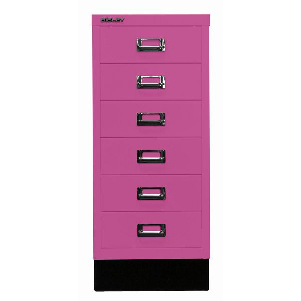 Bisley MultiDrawer™, Inkl. Sockel, DIN A4, 6 Schubladen, 681 fuchsia, L296S681