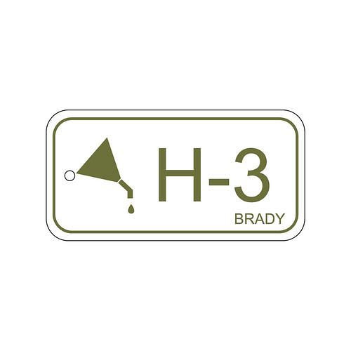 Brady Anhänger für Energiequellen, Hydraulik, Beschriftung H-3, VE: 25 Stück, 311917