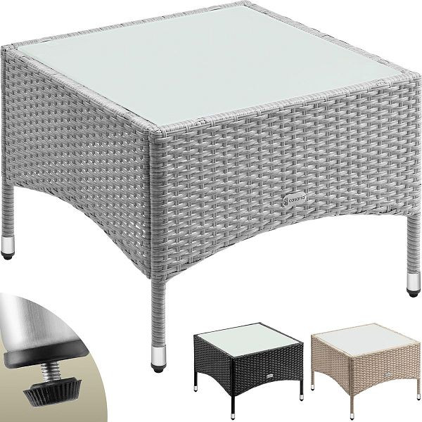 casaria Polyrattan Beistelltisch Grau 58x58x42cm, 109730