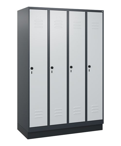 C+P Umkleidespind Classic PLUS, Sockel, 4 Abteile, 1800x1200x500mm, 7016/7035, Drehriegel, 0800207-40 S10013