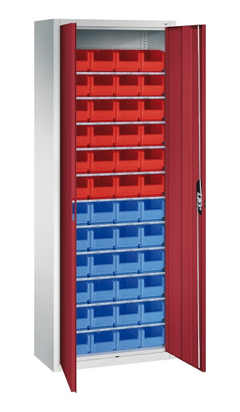 C+P Magazinschrank Serie 13, H1980xB700xT300mm, 7035/3003, Einlegeböden 11, 133113-21 S10130