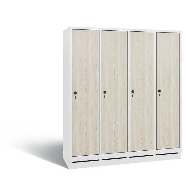 C+P Spind Evolo, 4 Abteile, H1800xB1590xT500 mm, Weiß/MDF Esche, 48020-42 S10795