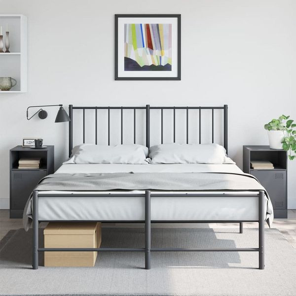 vidaXL Nachttische 2 Stück Anthrazit 34,5x39x62 cm Stahl, 841768