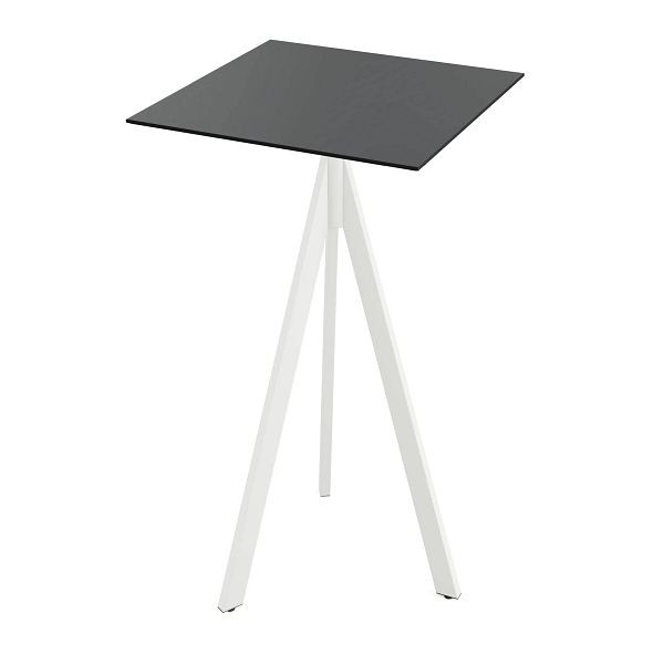 Feros Infinity Tripod Stehtisch Weiß frame + Schwarz HPL Tischplatte 70x70 cm, 140051077