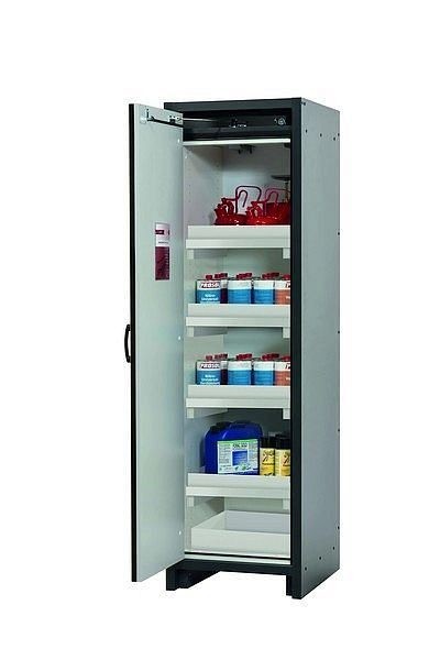asecos Sicherheitsschrank Q-CLASSIC-30, Q30.195.056 in sicherheitsgelb RAL 1004 mit 4x Wannenboden Standard (Polypropylen), 31002-060-30087