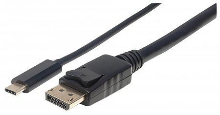 MANHATTAN USB Typ C auf DisplayPort-Adapterkabel, 1 m, schwarz, 152471