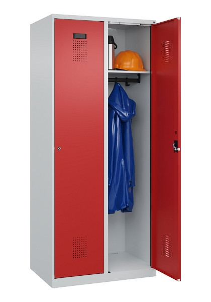 C+P Spind Evolo PLUS, 2 Abteile, 1850x800x500mm, 7035/3000, Verschluss Zylinderschloss, Ablageböden 2, 049000-22 S10030