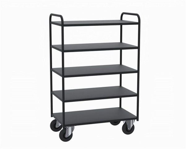 Kongamek Blechwagen hoch 5 Regale, Bremse, Etagenwagen mit 5 Böden, vollständig geschweißt, 955 x 550 x 1470 mm, KM4145-SB