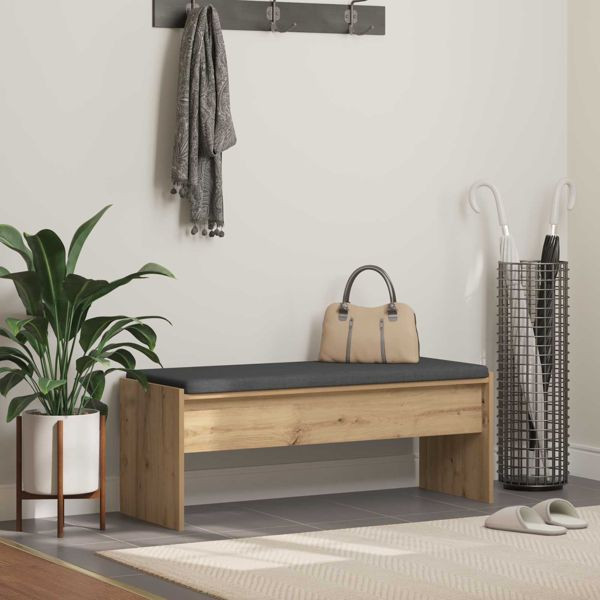 vidaXL Flurbank mit Kissen Artisan-Eiche 103 x 38 x 40 cm, 891567