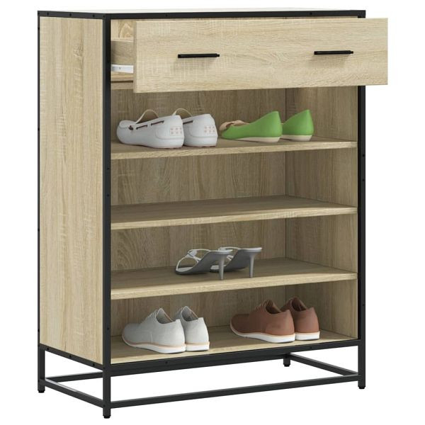 vidaXL Schuhschrank Sonoma Eiche 75x38x97,5 cm Holzwerkstoff Metall, 3300876