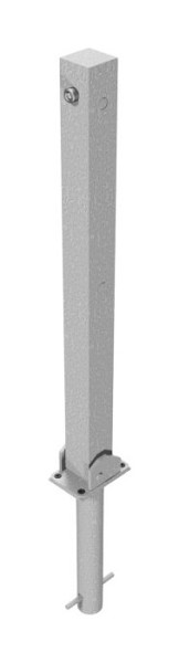 Schake Absperrpfosten Stahlrohr 70 x 70 mm umlegbar, mit Dreikantverschluss, zum Einbetonieren mit Bodenhülse, 470UDH