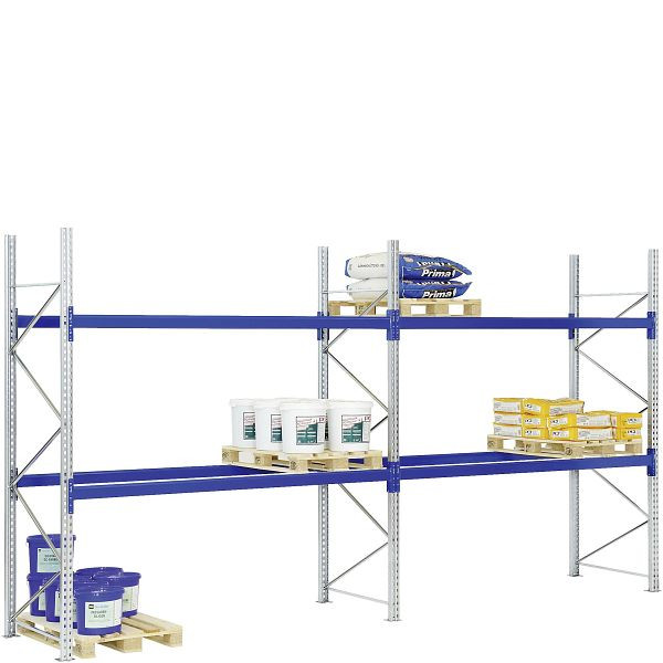 BITO Palettenregal Set /P3 6005/1100/14300 K-Regal 5 Ebenen 600 RAL5010 unmontiert, C0710-0486