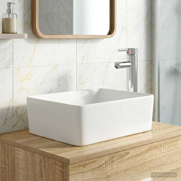 vidaXL Waschbecken fürs Badezimmer Chrom 40,5 x 30,5 x 13 cm Metall, 890248