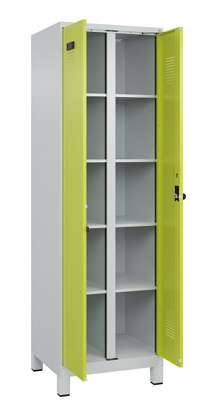C+P Wäsche-Spind Evolo PLUS, mit Füßen, 2 Abteile, 1950x600x500mm, 7035/0024, Verschluss Drehriegel, 049012-20B S10015