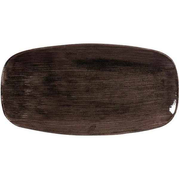Churchill Stonecast Patina Rechteckige Teller Schwarz 298mm (12 Stück), DR658