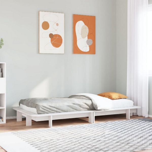 vidaXL Massivholzbett ohne Matratze Weiß 75x190 cm Kiefernholz, 850684