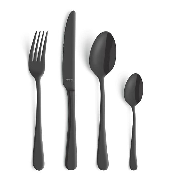 Amefa Tischmesser Schwarz (12 Stück), 18/0 Edelstahl sorgt für hervorragende Haltbarkeit, DX634