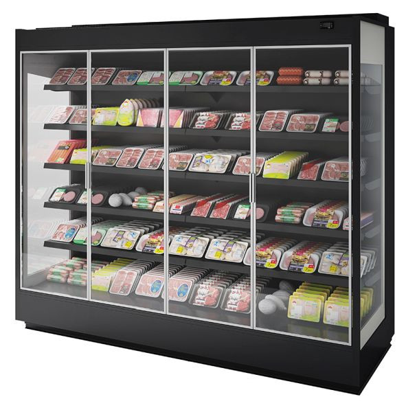 ISA Wandkühlregal PANDA 250 4P H225, für Take-Away Kühlprodukte und Getränkekühlung, steckerfertig, Umluftkühlung, 4536002252501