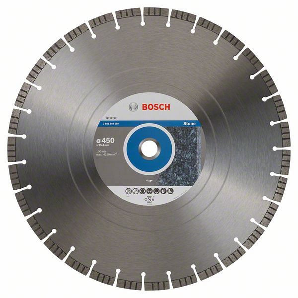 Bosch Diamanttrennscheibe Best for Stone, 450 x 25,40 x 3,8 x 12 mm, 2608602650