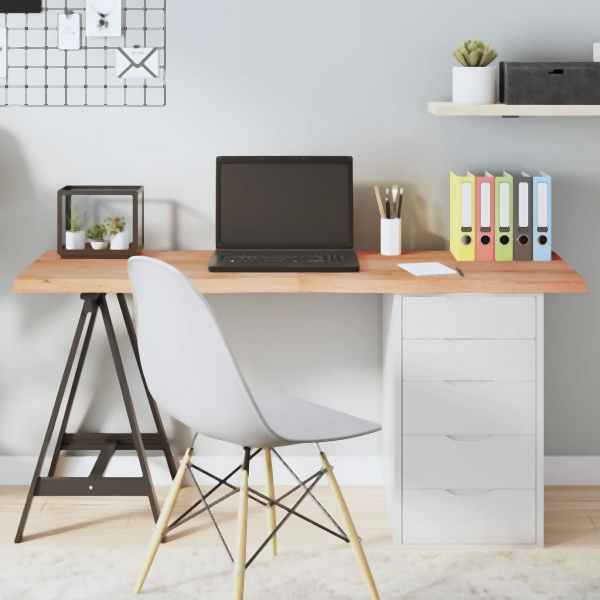 vidaXL Tischplatte Hellbraun 140x40x(2-4)cm Massivholz Eiche Behandelt, 3156377