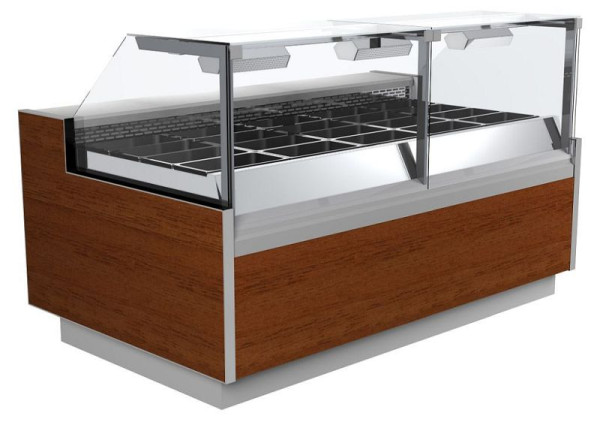 KBS Bain Marie Verkaufstheke Kubus 1017 BM, mit Wasserbad, CNS-Arbeitsplatte und Fronthebescheibe, 47100