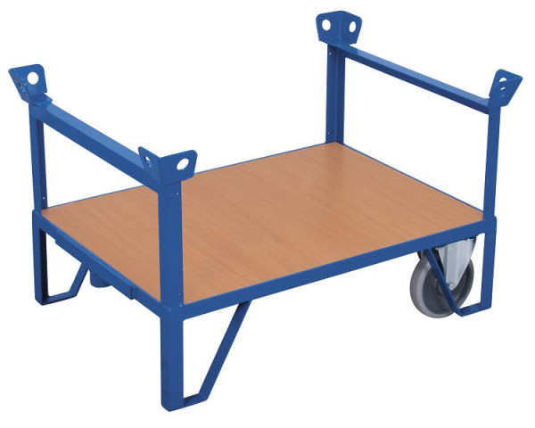 VARIOfit Rollplatte mit 2 Stirnwänden, Ladefläche: 1.000 x 700 x 310 mm (B/T/H), RAL 5010 enzianblau, zu-1120