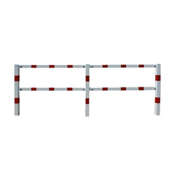 Stein HGS Schutzgeländer aus Stahl, Endpfosten, Höhe 1000 mm, 70 x 70 mm, (Bodenplatte 100x150mm), ohne Farbe, 4270p