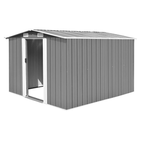 vidaXL Gartenhaus 257x298x178 cm Metall Grau, 143341