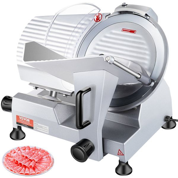 VEVOR Kommerzieller Fleisch Allesschneider 240 W, mit 25,4 cm-Kohlenstoffstahlklinge, 0–12 mm Einstellbare Dicke, SYDRQPJ240W1ZUOPAV2
