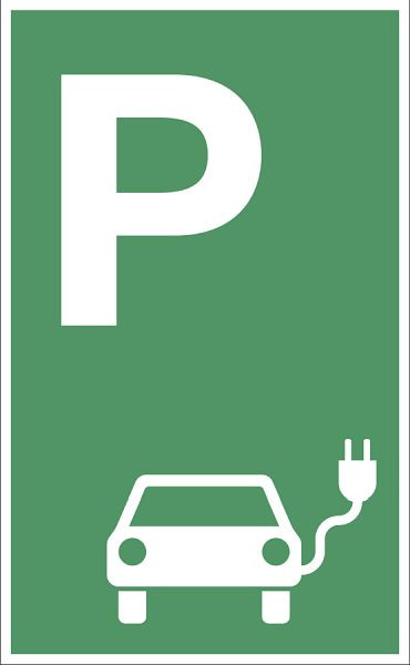Moedel Parkplatzschild - Parkplatz für Elektrofahrzeuge, Aluminium, grün, 400x650 mm, 107904