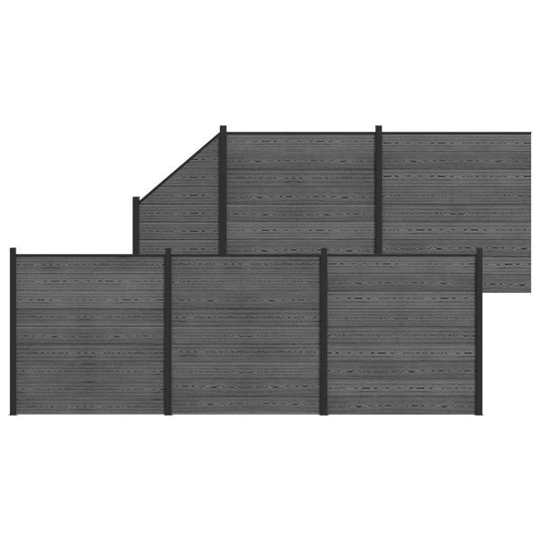 vidaXL Zaunelement 6-teilig WPC und Aluminium Grau, 3429406