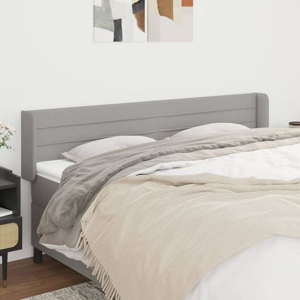 vidaXL Kopfteil mit Ohren Hellgrau 203x16x78/88 cm Stoff, 3118930