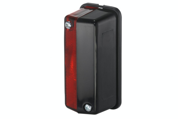 HELLA Umrissleuchte, Halogen, 24V, Anbau, ECE/ADR/GGVS, Lichtscheibenfarbe: rot/schwarz, seitlicher Anbau, 2XS 005 020-041