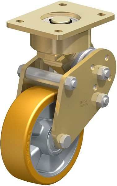 Blickle LPFE-ALTH 150K Schwerlast-Lenkrolle mit Polyurethan-Drehfedern, Blickle Extrathane®, Hellbraun, 754956