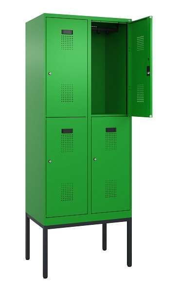 C+P Doppelstock-Spind Evolo PLUS, Gestell, 4 Fächer, 2120x800x500mm, 6037/6037, Zylinderschloss, 0493307-22 S10053