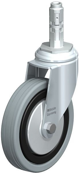 Blickle LKRA-VPA 125K-11-FA-E12 Apparate-Lenkrolle mit Expander, Vollgummi, Grau, 224295