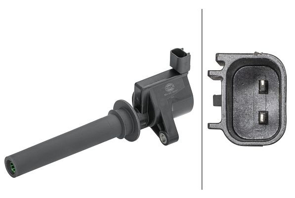 HELLA Zündspule, 12V, 2-polig, Kerzenschachtzündspule, geschraubt, 5DA 358 168-571