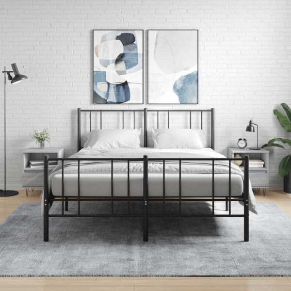 vidaXL Nachttische 2 Stück Grau Sonoma 40x35x50 cm Holzwerkstoff, 830633