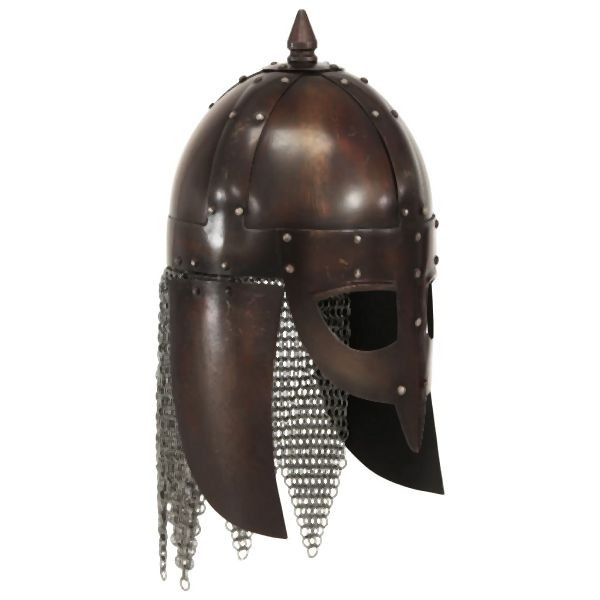 vidaXL Wikinger-Krieger-Helm Antik Replik für LARP Kupfern Stahl, 286224