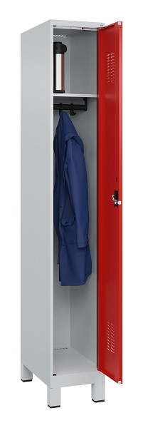 C+P Spind Evolo PLUS, mit Füßen, 1 Abteil, 1950x300x500mm, 7035/3020, Verschluss Zylinderschloss, Ablageböden 1, 049010-10 S10033