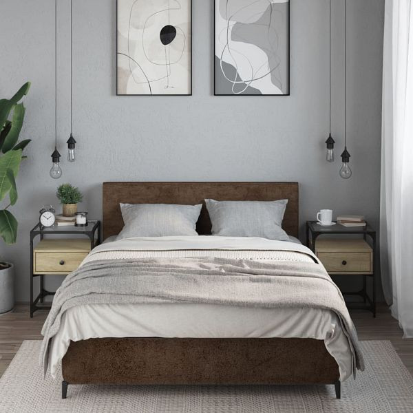 vidaXL Nachttische 2 Stück Sonoma-Eiche 40x40x55 cm Holzwerkstoff, 846077
