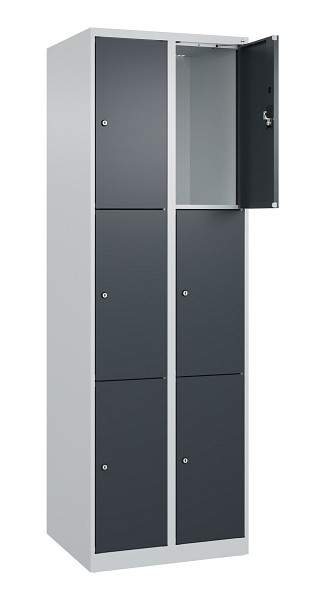 C+P Schließfachschrank Evolo PLUS, 6 Fächer, 1850x600x500mm, 7035/7016, 049000-203 S10012
