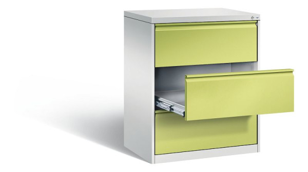C+P Karteischrank Acurado, H1045xB787xT590mm, Farbe: Lichtgrau / Viridingrün, Griffleiste, 12923-322 S10039