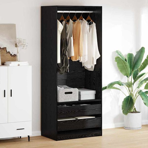vidaXL Kleiderschrank Schwarz Eichen-Optik 80 x 50 x 200 cm, 3403224