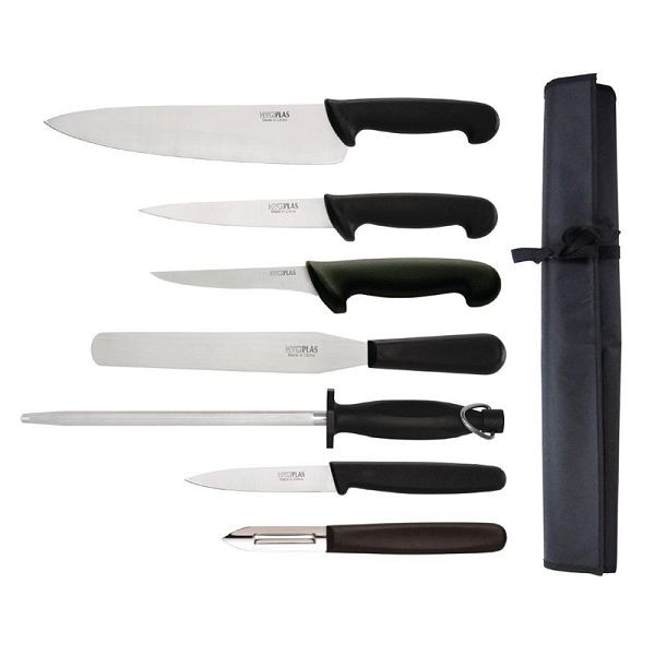 Hygiplas Starter Messerset 7-teilig, einfach zu schleifen und spülmaschinengeeignet, F203