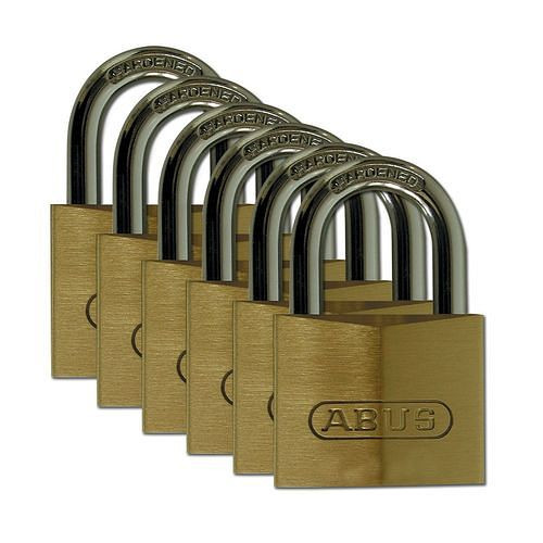 Brady Vorhängeschlösser Messing, Stahlbügel, VE: 6 Stück, lichte Bügelhöhe 21 mm, 311873